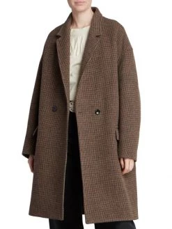 Isabel Marant Efegozi Double-Breasted Houndstooth Check Cocoon Coat -Outlet Isabel Marant Store unnamed file 101