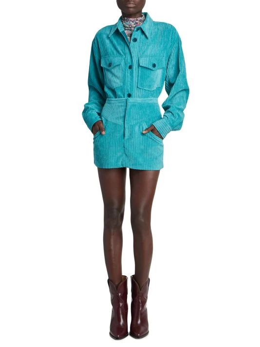 Isabel Marant Madiana Corduroy Button-Front Shirt Faded Night 4 Isabel Marant Madiana Corduroy Button-Front Shirt Faded Night - Image 2