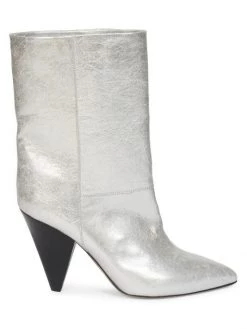 Isabel Marant Locky Metallic Leather Short Boots