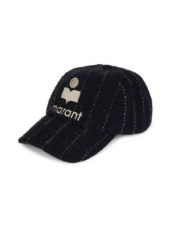 Isabel Marant Tyron Pintsriped Herringbone Logo Cap For Men Midnight -Outlet Isabel Marant Store unnamed file 1143