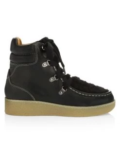 Isabel Marant Alpica Leather Hiking Boots Cognac