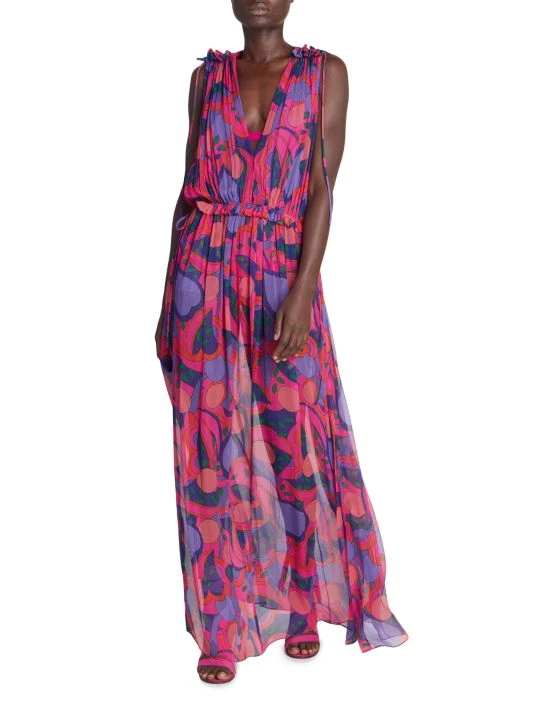 Isabel Marant Alsaw Printed Silk Maxi Dress 4 Isabel Marant Alsaw Printed Silk Maxi Dress - Image 2