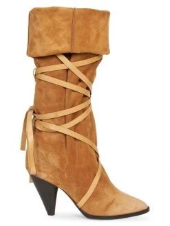 Isabel Marant Lophie Suede Point-Toe Boots
