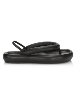 Isabel Marant Orene Leather Puff Thong Sandals Black -Outlet Isabel Marant Store unnamed file 1408