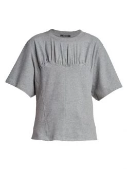 Isabel Marant Zazie Gathered Cotton T-Shirt Light Grey 8 Isabel Marant Zazie Gathered Cotton T-Shirt Light Grey -Outlet Isabel Marant Store unnamed file 144