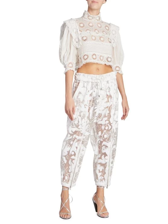 Isabel Marant Dayden Cropped Eyelet Blouse 4 Isabel Marant Dayden Cropped Eyelet Blouse - Image 2