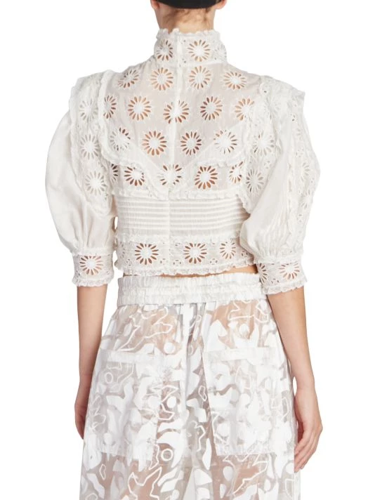 Isabel Marant Dayden Cropped Eyelet Blouse 7 Isabel Marant Dayden Cropped Eyelet Blouse - Image 5