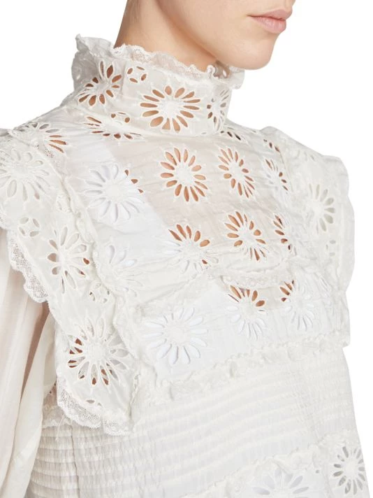 Isabel Marant Dayden Cropped Eyelet Blouse 8 Isabel Marant Dayden Cropped Eyelet Blouse - Image 6
