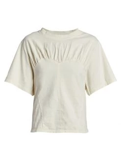 Isabel Marant Zazie Gathered Cotton T-Shirt Light Grey 9 Isabel Marant Zazie Gathered Cotton T-Shirt Light Grey -Outlet Isabel Marant Store unnamed file 145