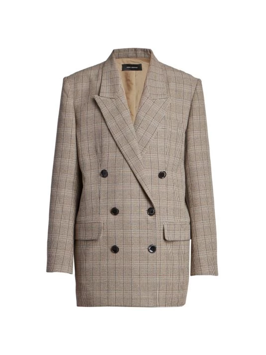 Isabel Marant Nevim Checked Double-Breasted Blazer 3 Isabel Marant Nevim Checked Double-Breasted Blazer