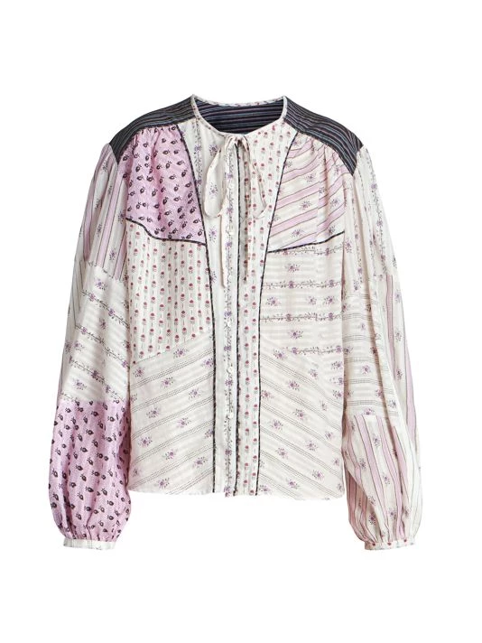 Isabel Marant Fazenia Patchwork Button-Up Shirt 3 Isabel Marant Fazenia Patchwork Button-Up Shirt