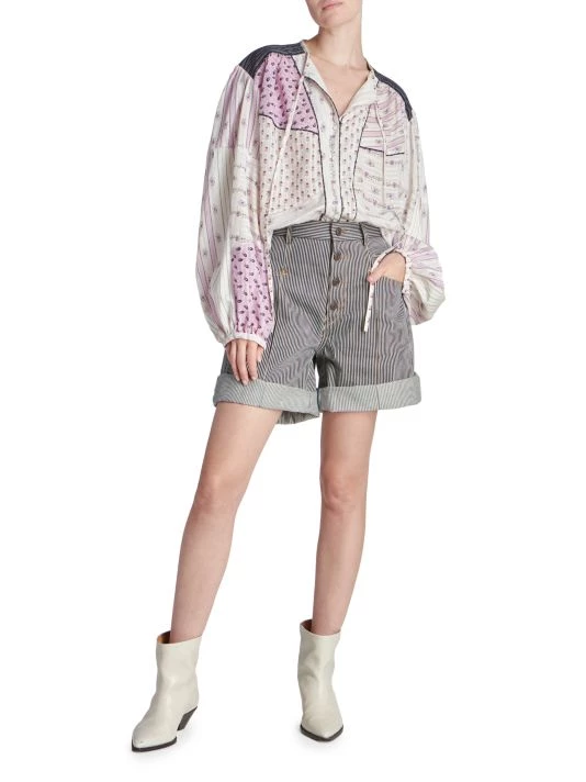 Isabel Marant Fazenia Patchwork Button-Up Shirt 4 Isabel Marant Fazenia Patchwork Button-Up Shirt - Image 2