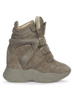 Isabel Marant Balskee Suede High-Top Sneakers Beige