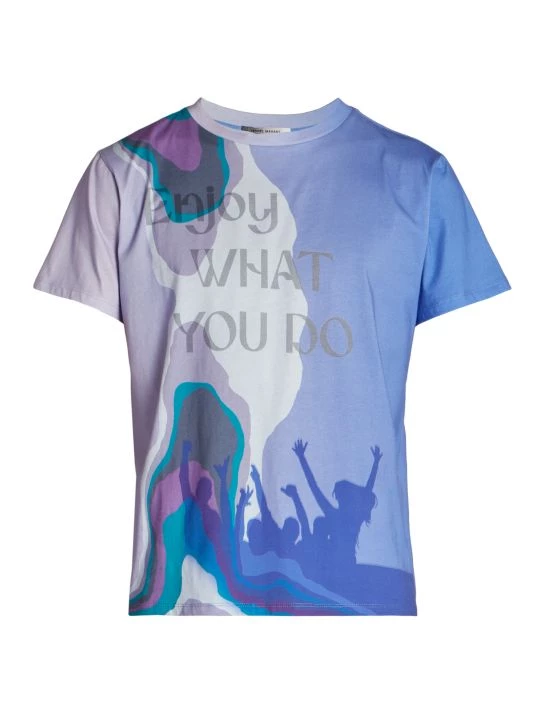 Isabel Marant Zafferh Graphic-Print T-Shirt For Men Blue 3 Isabel Marant Zafferh Graphic-Print T-Shirt For Men Blue