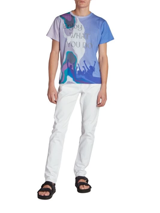 Isabel Marant Zafferh Graphic-Print T-Shirt For Men Blue 4 Isabel Marant Zafferh Graphic-Print T-Shirt For Men Blue - Image 2