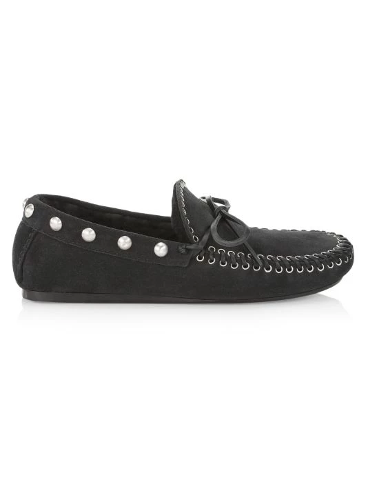 Isabel Marant Faomee Shearling-Lined Studded Suede Moccasins 2 Isabel Marant Faomee Shearling-Lined Studded Suede Moccasins