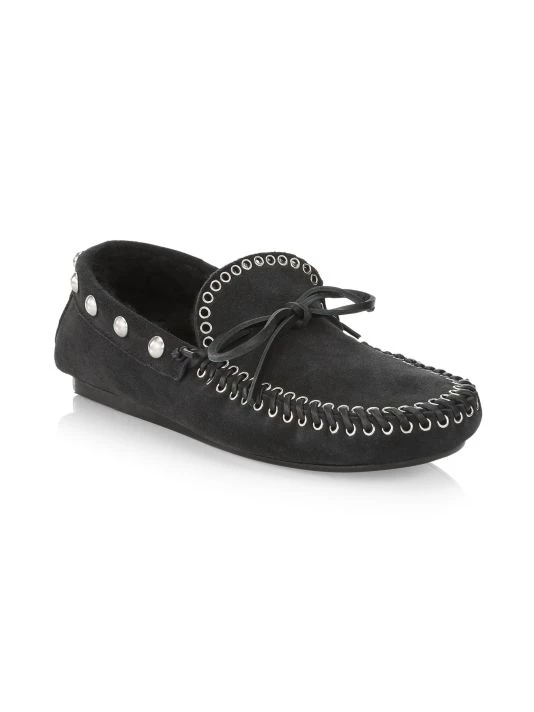 Isabel Marant Faomee Shearling-Lined Studded Suede Moccasins 3 Isabel Marant Faomee Shearling-Lined Studded Suede Moccasins - Image 2