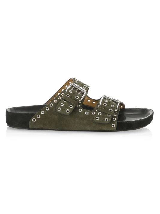 Isabel Marant Lenny Suede Buckle Slides 3 Isabel Marant Lenny Suede Buckle Slides