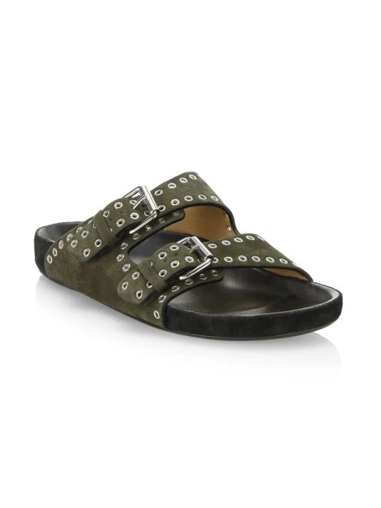 Isabel Marant Lenny Suede Buckle Slides 4 Isabel Marant Lenny Suede Buckle Slides - Image 2