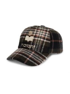 Isabel Marant Tyron Wool-Blend Check Baseball Cap