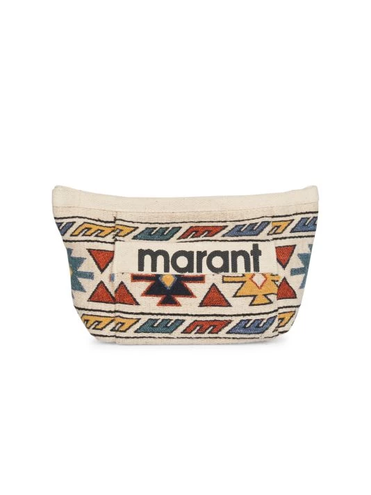 Isabel Marant Powden Geometric-Print Zip Pouch Black Ecru 8 Isabel Marant Powden Geometric-Print Zip Pouch Black Ecru - Image 6