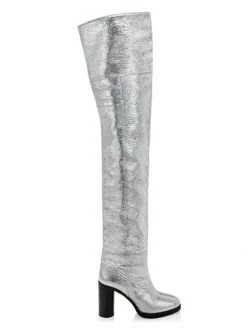 Isabel Marant Lurna Metallic Leather Over-The-Knee Boots