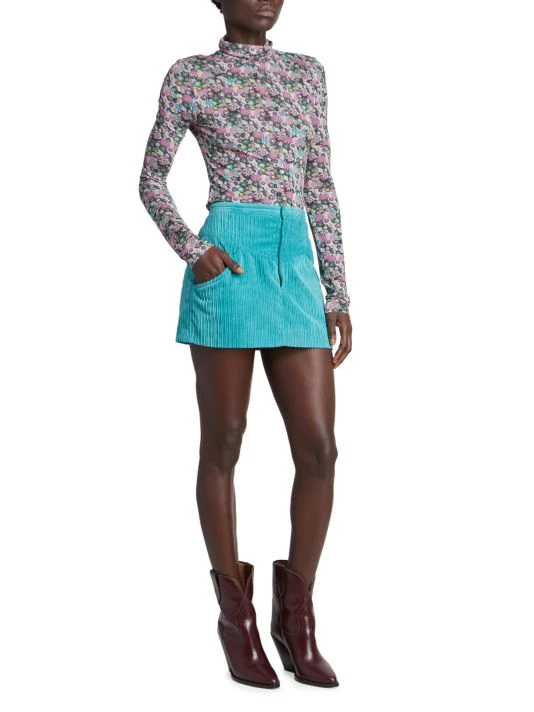 Isabel Marant Melva Corduroy High-Waist Miniskirt Faded Night 4 Isabel Marant Melva Corduroy High-Waist Miniskirt Faded Night - Image 2