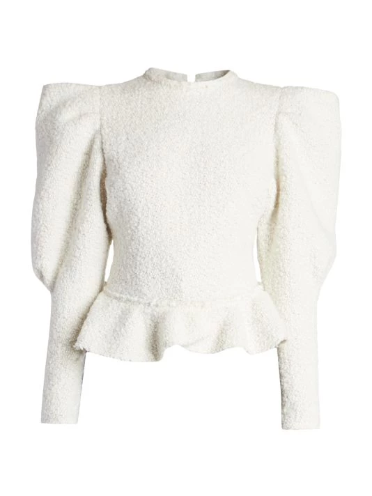 Isabel Marant Giamili Puff-Sleeve & Peplum-Hem Top 3 Isabel Marant Giamili Puff-Sleeve & Peplum-Hem Top