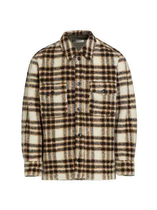 Isabel Marant Kervont Plaid Overshirt For Men Burgundy Ecru 5 Isabel Marant Kervont Plaid Overshirt For Men Burgundy Ecru - Image 3