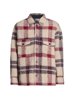 Isabel Marant Kervont Plaid Overshirt For Men Burgundy Ecru 10 Isabel Marant Kervont Plaid Overshirt For Men Burgundy Ecru -Outlet Isabel Marant Store unnamed file 405