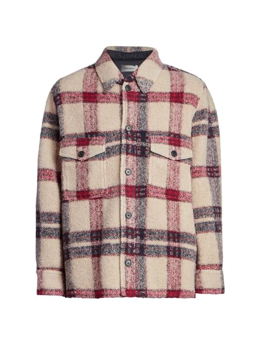 Isabel Marant Kervont Plaid Overshirt For Men Burgundy Ecru 6 Isabel Marant Kervont Plaid Overshirt For Men Burgundy Ecru - Image 4