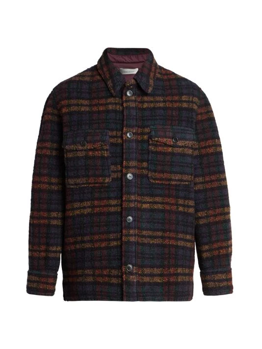 Isabel Marant Kervont Plaid Overshirt For Men Burgundy Ecru 7 Isabel Marant Kervont Plaid Overshirt For Men Burgundy Ecru - Image 5