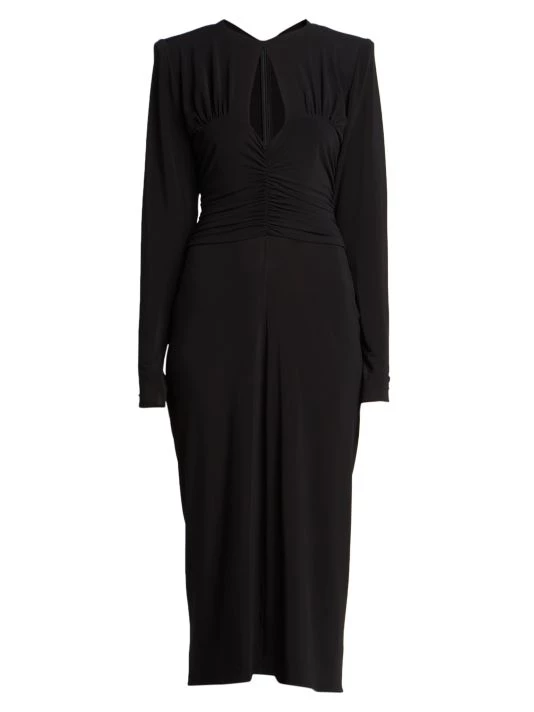 Isabel Marant Jinelima Keyhole Ruched Midi-Dress 3 Isabel Marant Jinelima Keyhole Ruched Midi-Dress