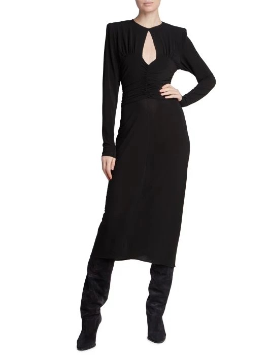 Isabel Marant Jinelima Keyhole Ruched Midi-Dress 4 Isabel Marant Jinelima Keyhole Ruched Midi-Dress - Image 2