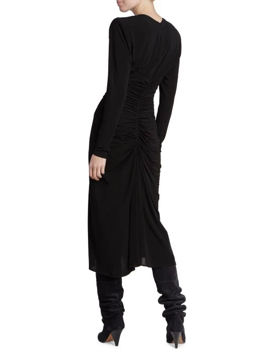 Isabel Marant Jinelima Keyhole Ruched Midi-Dress 7 Isabel Marant Jinelima Keyhole Ruched Midi-Dress - Image 5