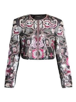 Isabel Marant Harmon Embellished Cotton Crop Jacket