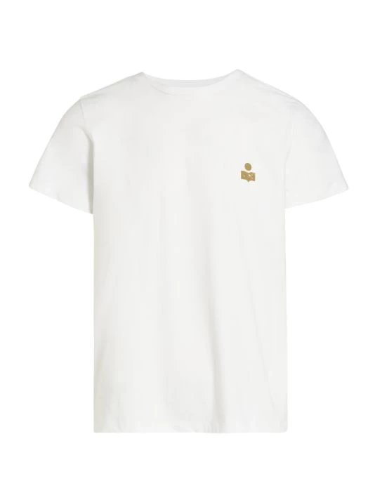 Isabel Marant Zafferh Cotton Crewneck T-Shirt For Men Khaki White 6 Isabel Marant Zafferh Cotton Crewneck T-Shirt For Men Khaki White - Image 4