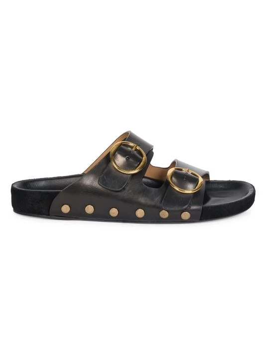 Isabel Marant Lenny Leather Buckle Slides 3 Isabel Marant Lenny Leather Buckle Slides