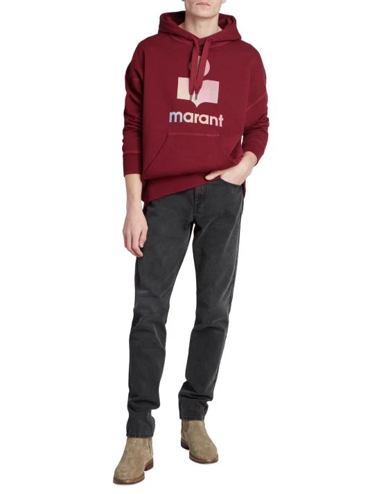 Isabel Marant Miley Logo Hoodie For Men Burgundy 4 Isabel Marant Miley Logo Hoodie For Men Burgundy - Image 2