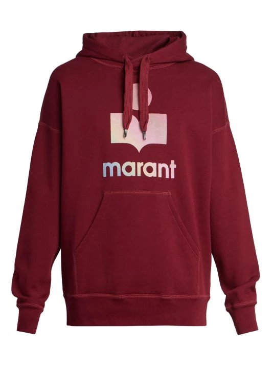 Isabel Marant Miley Logo Hoodie For Men Burgundy 6 Isabel Marant Miley Logo Hoodie For Men Burgundy - Image 4
