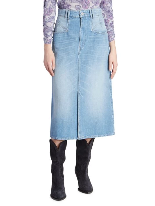 Isabel Marant Dipoma A-Line Denim Midi-Skirt 5 Isabel Marant Dipoma A-Line Denim Midi-Skirt - Image 3