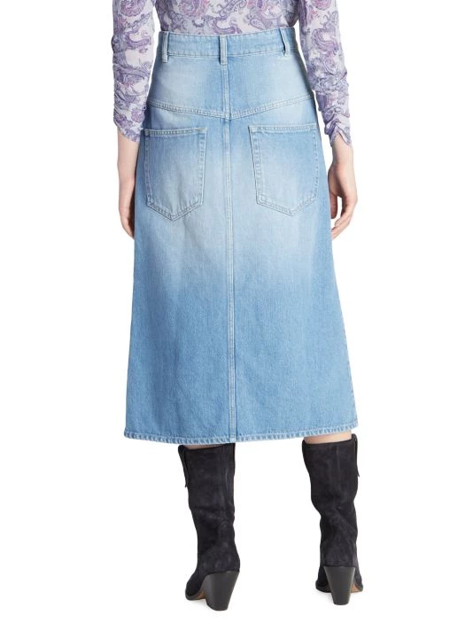Isabel Marant Dipoma A-Line Denim Midi-Skirt 7 Isabel Marant Dipoma A-Line Denim Midi-Skirt - Image 5