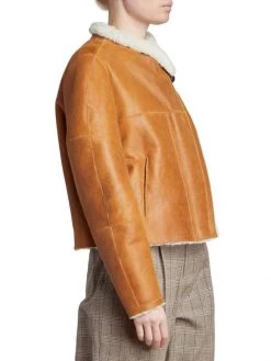 Isabel Marant Leather Shearling-Lined Jacket -Outlet Isabel Marant Store unnamed file 618