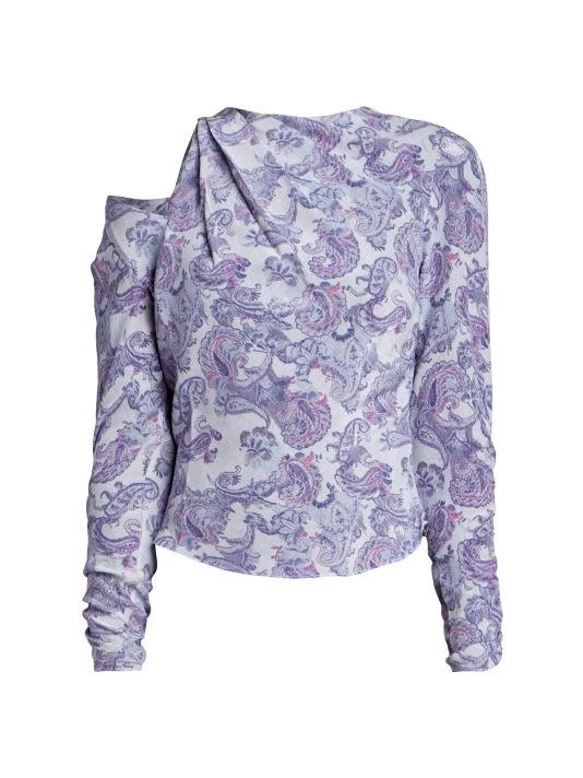Isabel Marant Torence Paisley Silk Cut-Out Top 3 Isabel Marant Torence Paisley Silk Cut-Out Top