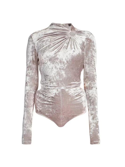 Isabel Marant Goldano Velvet O-Ring Bodysuit 3 Isabel Marant Goldano Velvet O-Ring Bodysuit