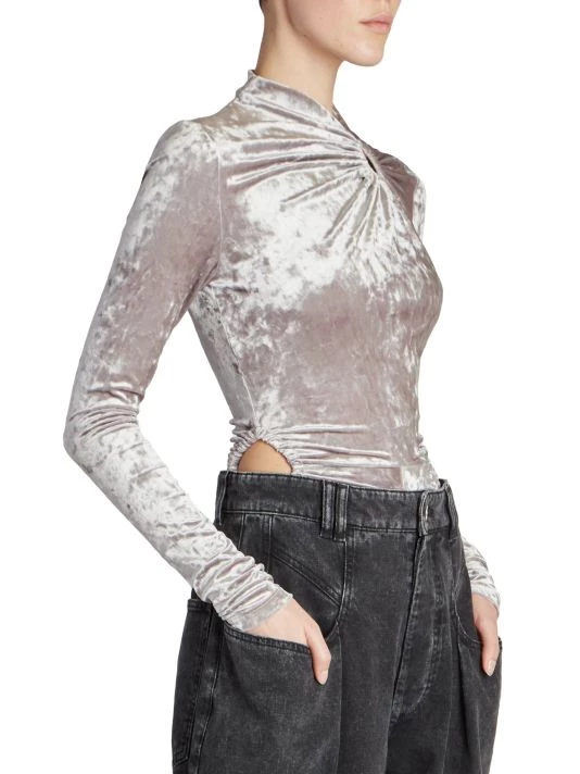 Isabel Marant Goldano Velvet O-Ring Bodysuit 6 Isabel Marant Goldano Velvet O-Ring Bodysuit - Image 4