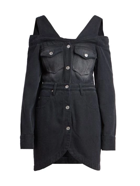 Isabel Marant Pelona Cold-Shoulder Denim Minidress 3 Isabel Marant Pelona Cold-Shoulder Denim Minidress