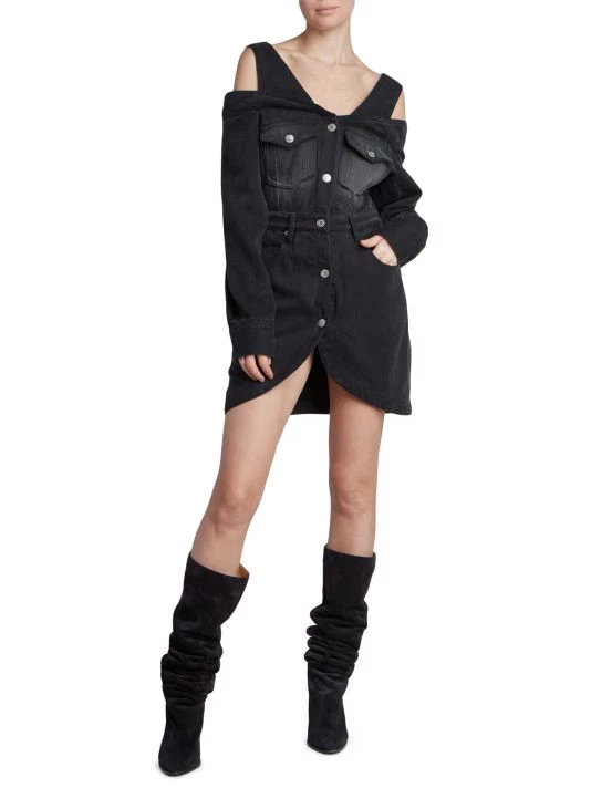 Isabel Marant Pelona Cold-Shoulder Denim Minidress 4 Isabel Marant Pelona Cold-Shoulder Denim Minidress - Image 2