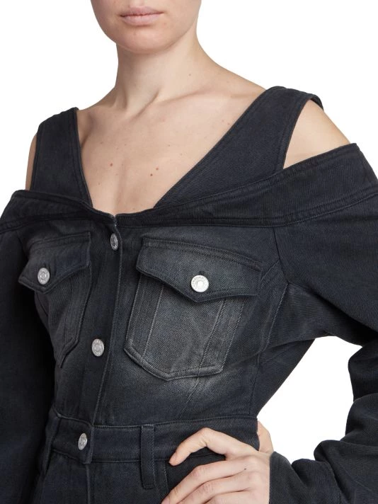 Isabel Marant Pelona Cold-Shoulder Denim Minidress 8 Isabel Marant Pelona Cold-Shoulder Denim Minidress - Image 6