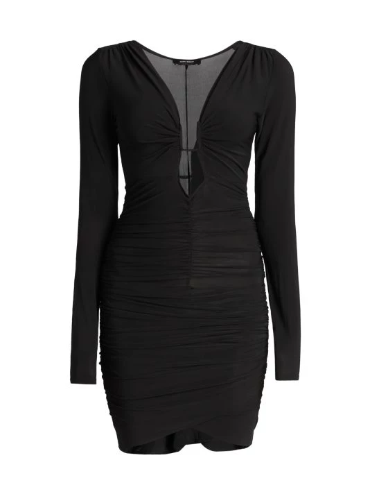 Isabel Marant Jordana Ruched Body-Con Minidress Black 3 Isabel Marant Jordana Ruched Body-Con Minidress Black